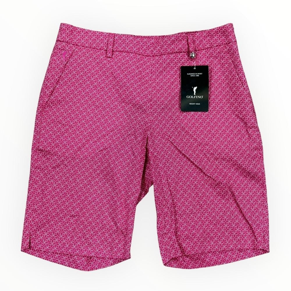 Golfino Shorts Women's Size 4 Pink Pattern Out-Of-Bounds Bermunda Golf‎